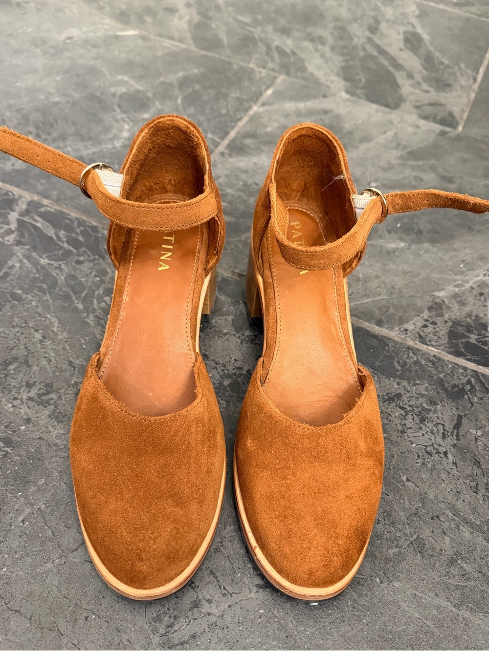 Patina by Portland Leather Brown Suade Heel